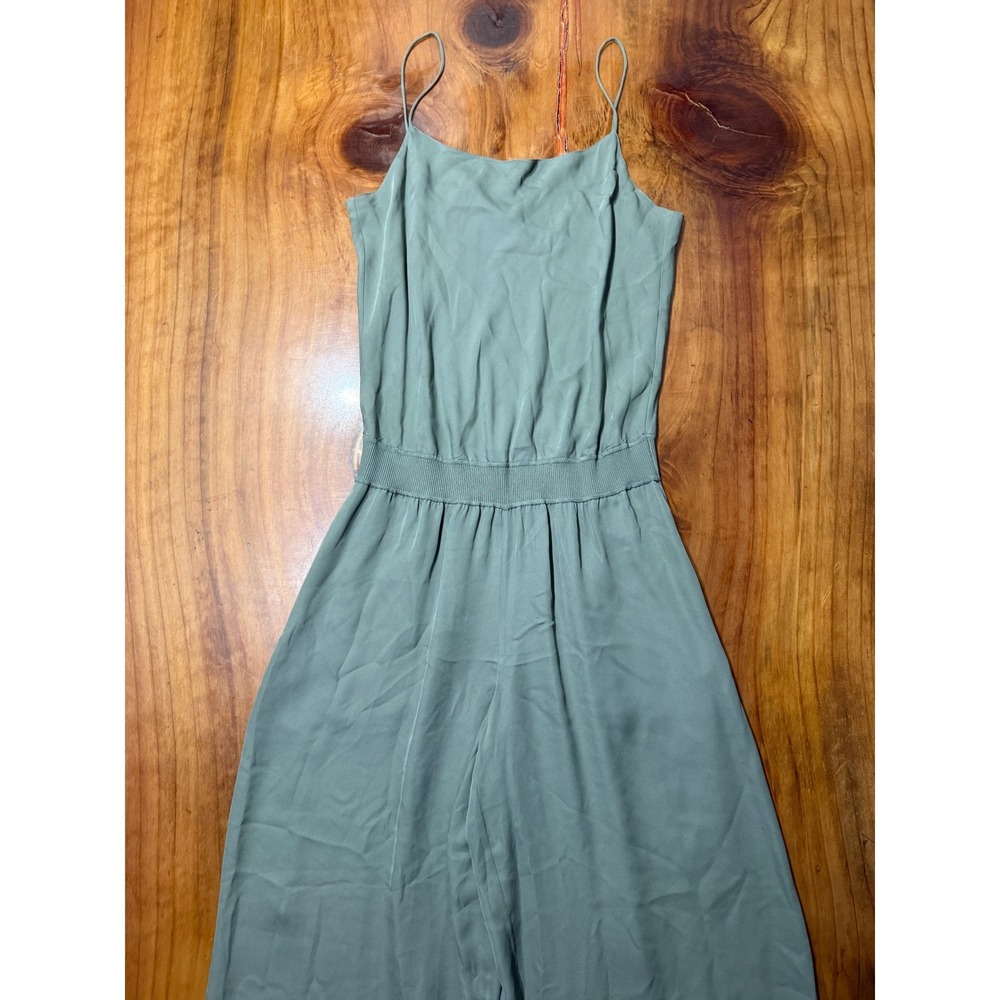 Theory Women's Ribbed Waist Jumpsuit Medium Silk Designer Wide Leg Career HH28 - Picture 2 of 9